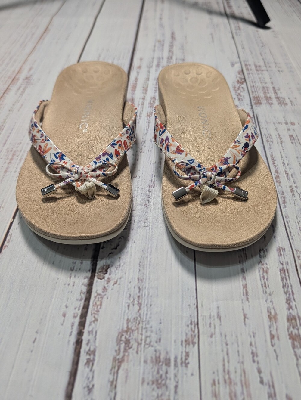 Vionic Women's Bella Floral Print Bow Toe-Post Sandals Size 7.5 - Picture 6 of 12